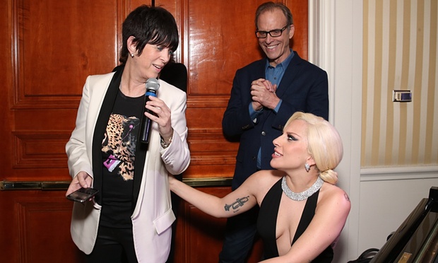 Diane Warren with Lady Gaga at a screening of The Hunting Ground in 2015