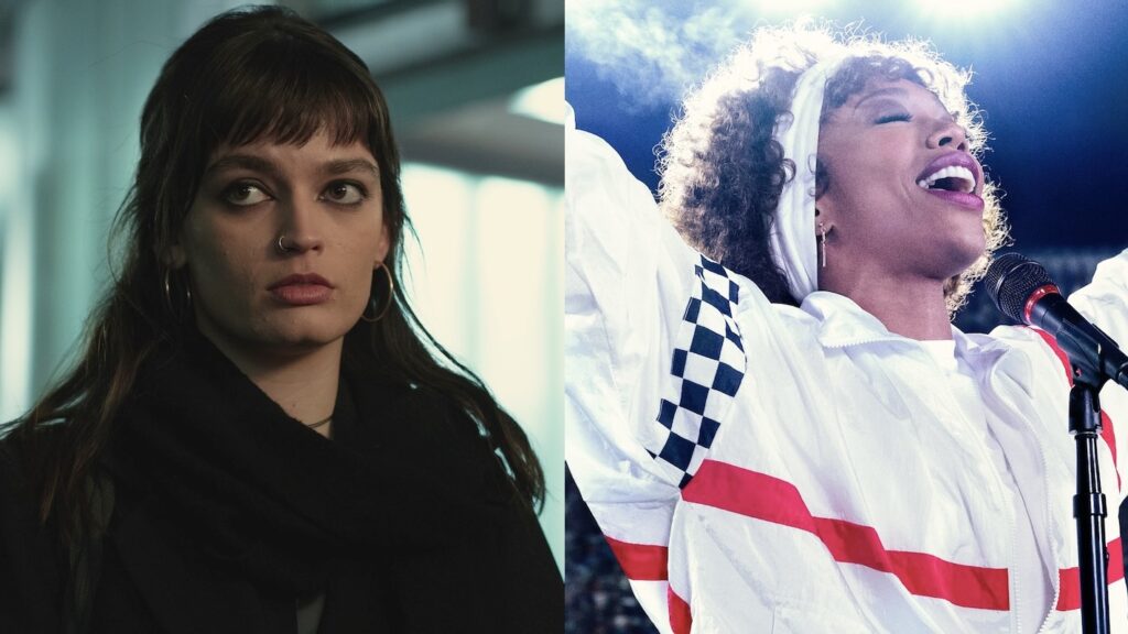 Emma Mackey in Sex Education and Naomi Ackie in I Wanna Dance with Somebody