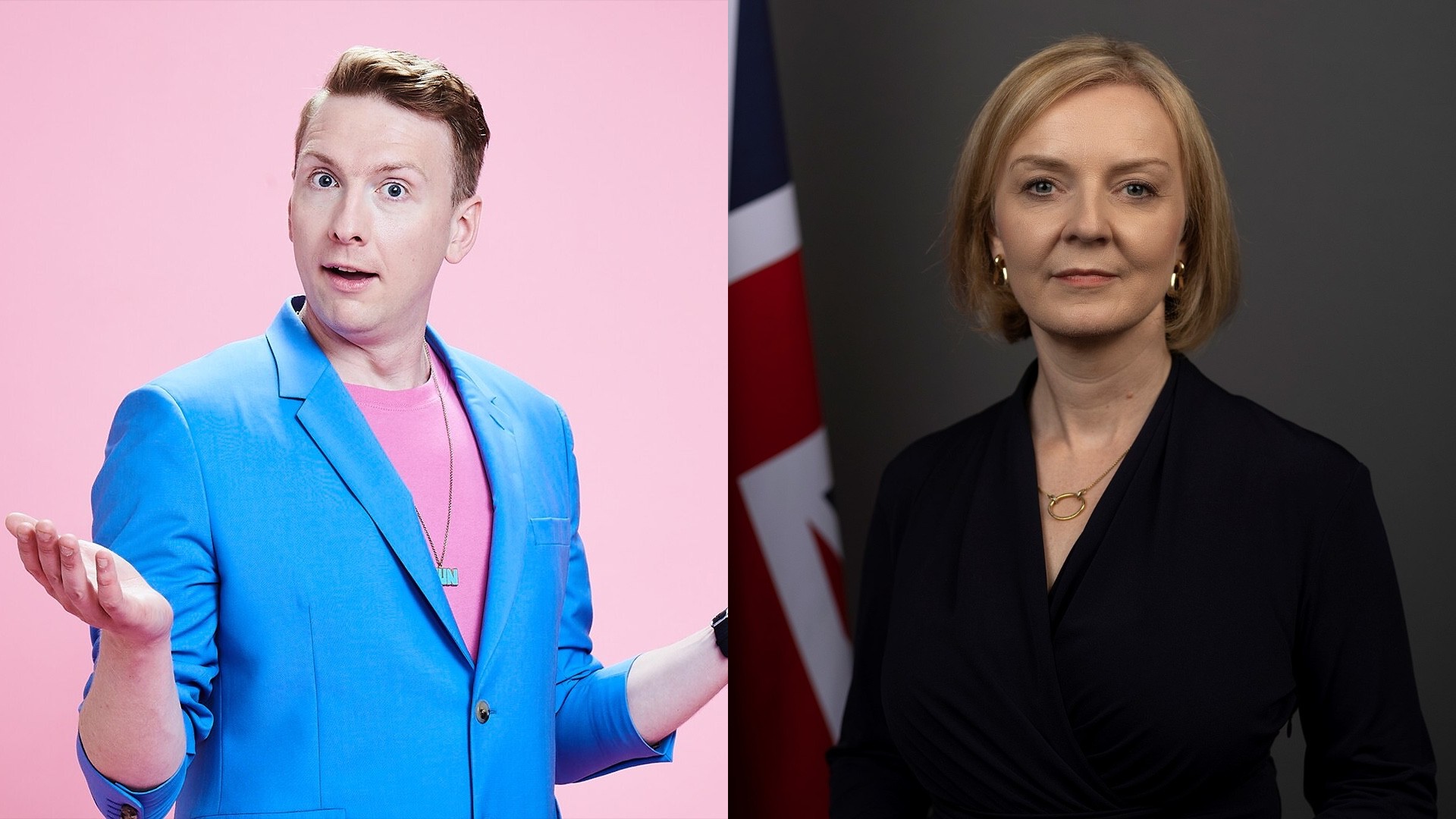 Joe Lycett and Liz Truss composite