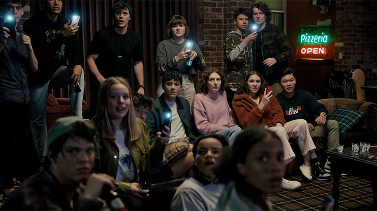 The cast of teen horror hit Talk To Me in a scene from the film (Image: Umbrella Entertainment)