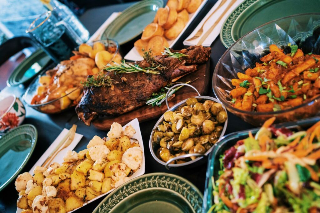 Selection of food on a table