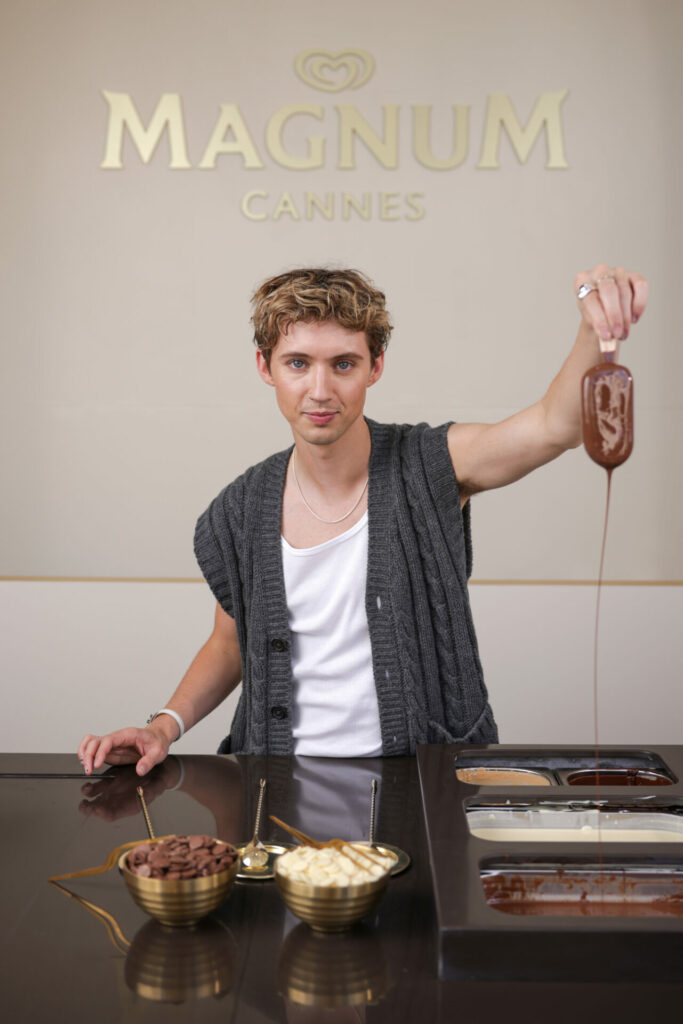 Troye Sivan at the Dipping Bar experience at the Magnum Wherever Pleasure Takes You party in Cannes