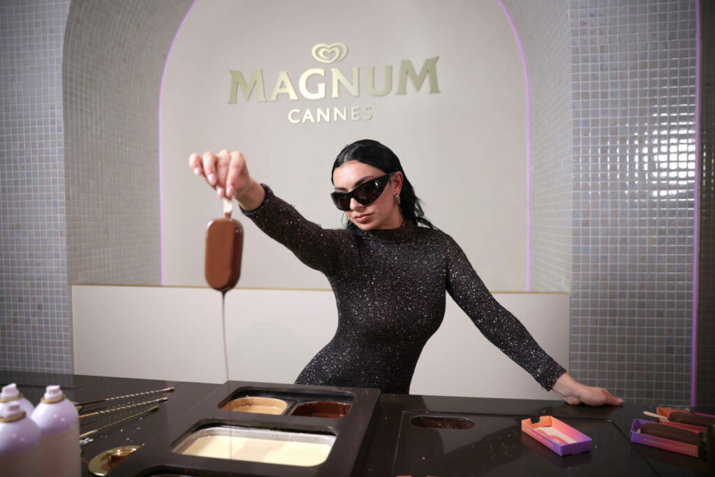 Charli XCX at the Dipping Bar experience at the Magnum Wherever Pleasure Takes You party in Cannes