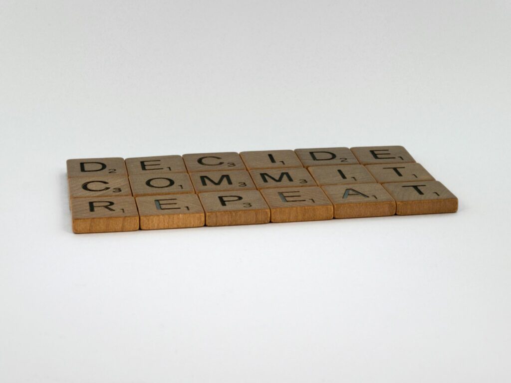 Stock photo of brown wooden blocks with letters on them