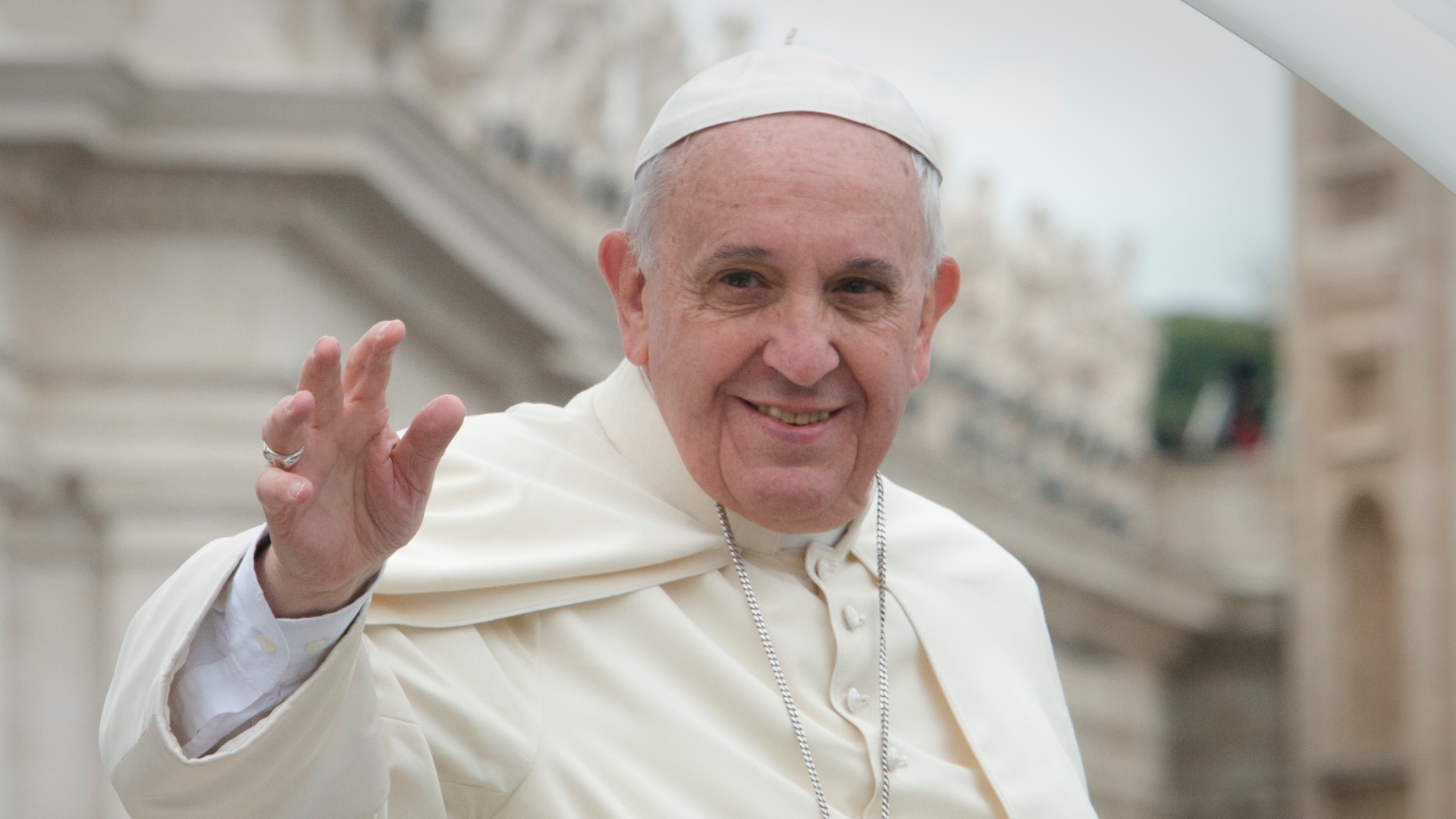 Pope Francis waving