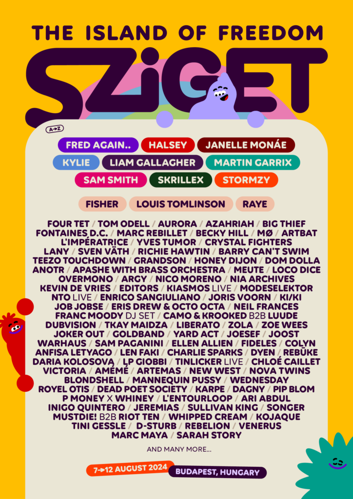 Sziget 2024 lineup poster