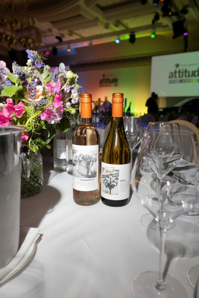 Bottles of wine on a table