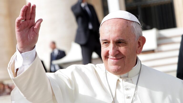 A photo of The Pope waving