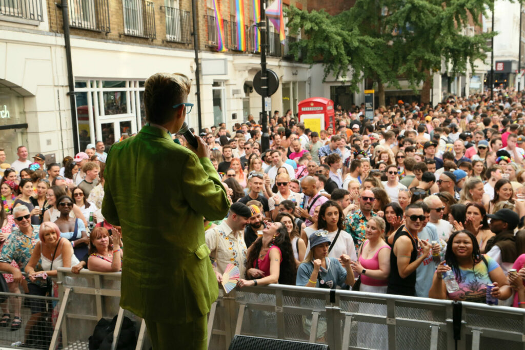 The crowd at Golden Square