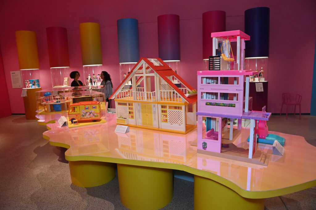 LONDON, ENGLAND - JULY 03: A general view at the "Barbie: The Exhibition" opening at Design Museum on July 03, 2024 in London, England. (Photo by Dave Benett/Dave Benett/Getty Images for Mattel)
