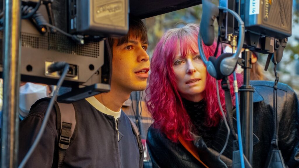 Julio Torres and Tilda Swinton in Problemista (Image: A24)