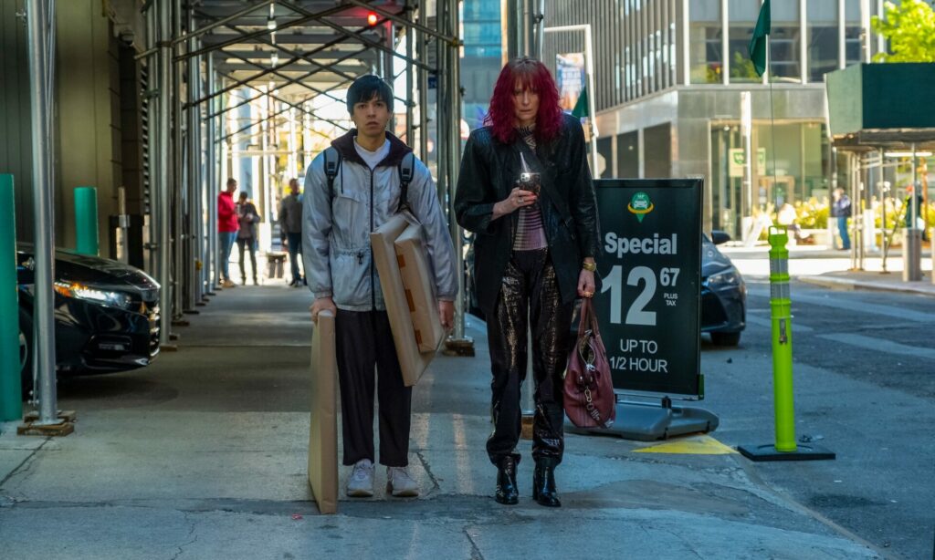 Julio and Tilda filming their new film Problemista on the street in New York City (Image 