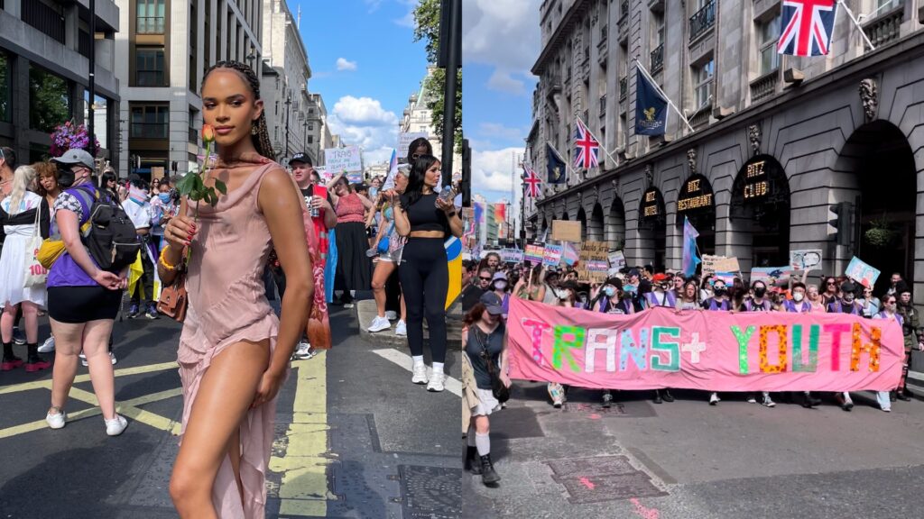 Yasmin Finney from Heartstopper and other attendees of London Trans+ Pride