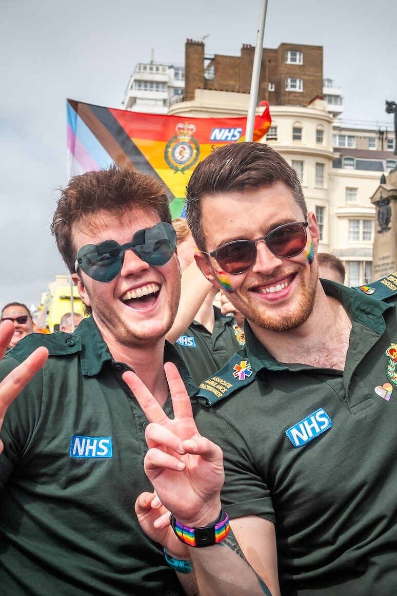 Two NHS staff in the parade