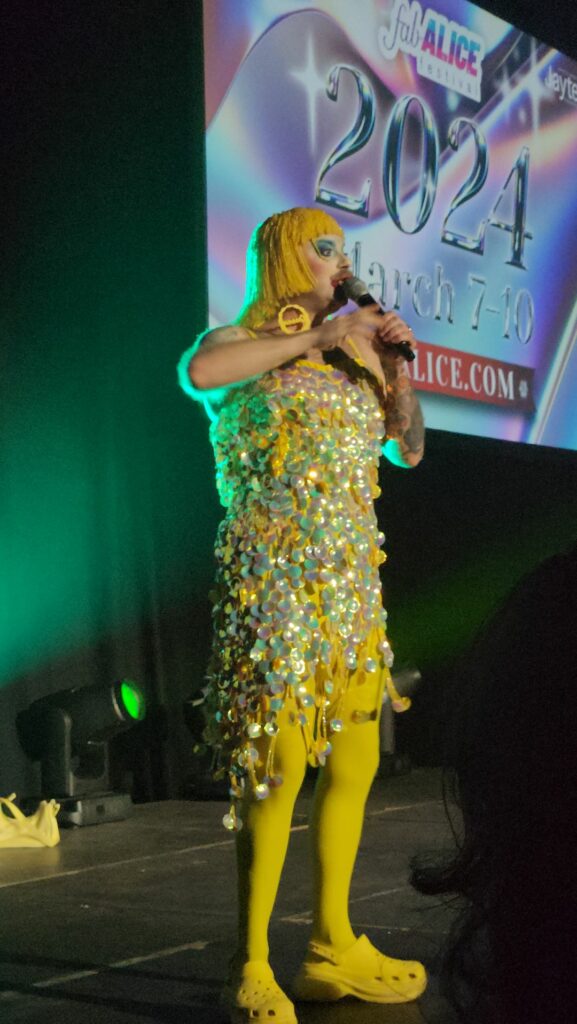 Ginny Lemon performs at the fabAlice festival