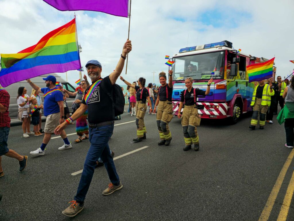 People in the Brighton Pride 2024 parade