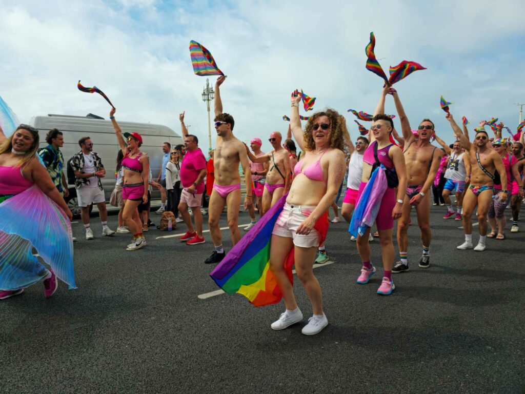 People in the Brighton Pride 2024 parade