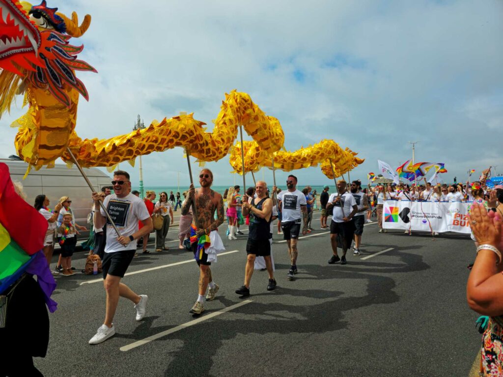 People in the Brighton Pride 2024 parade