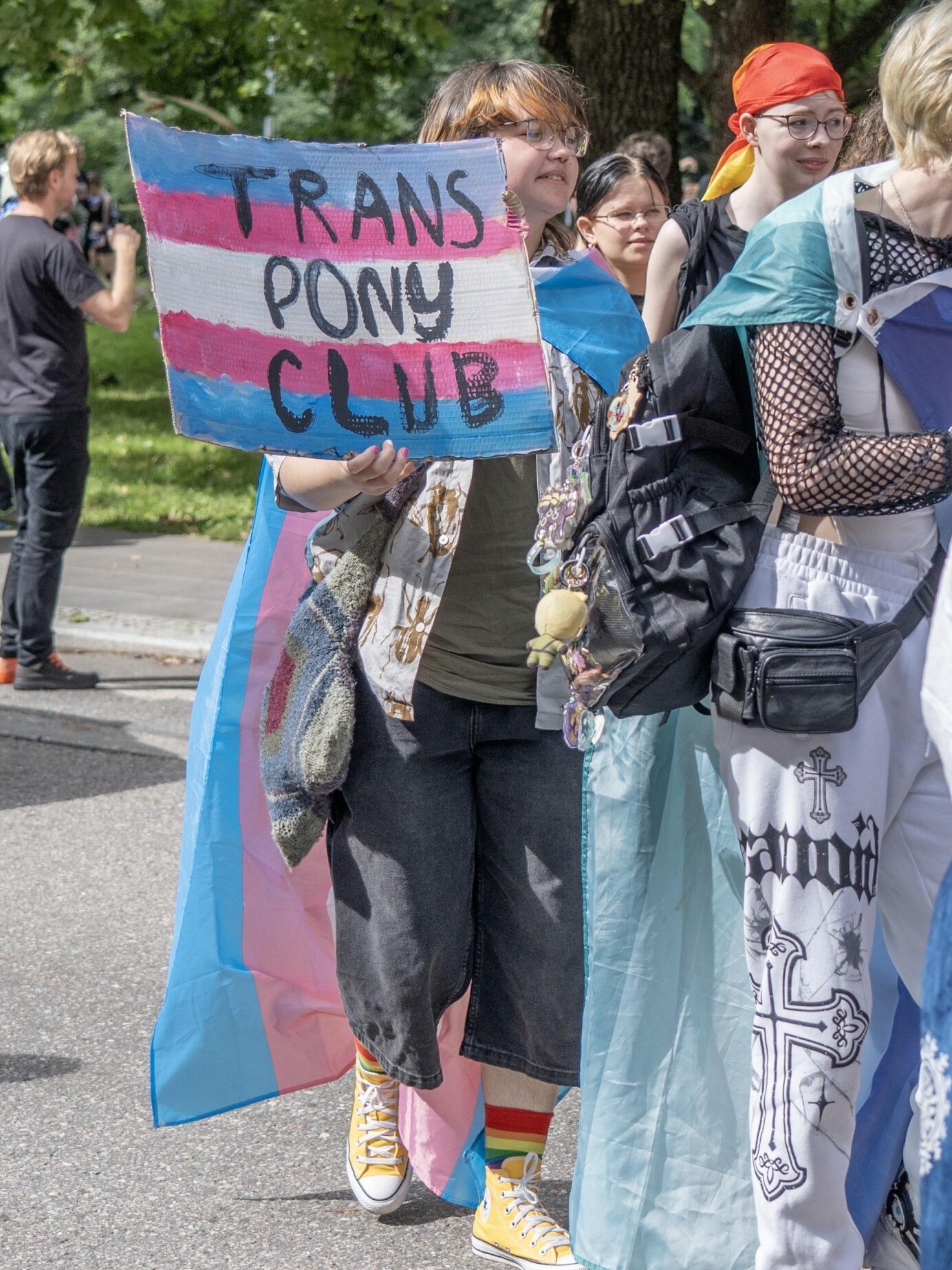 Chappell Roan represented on a placard at Tartu Pride