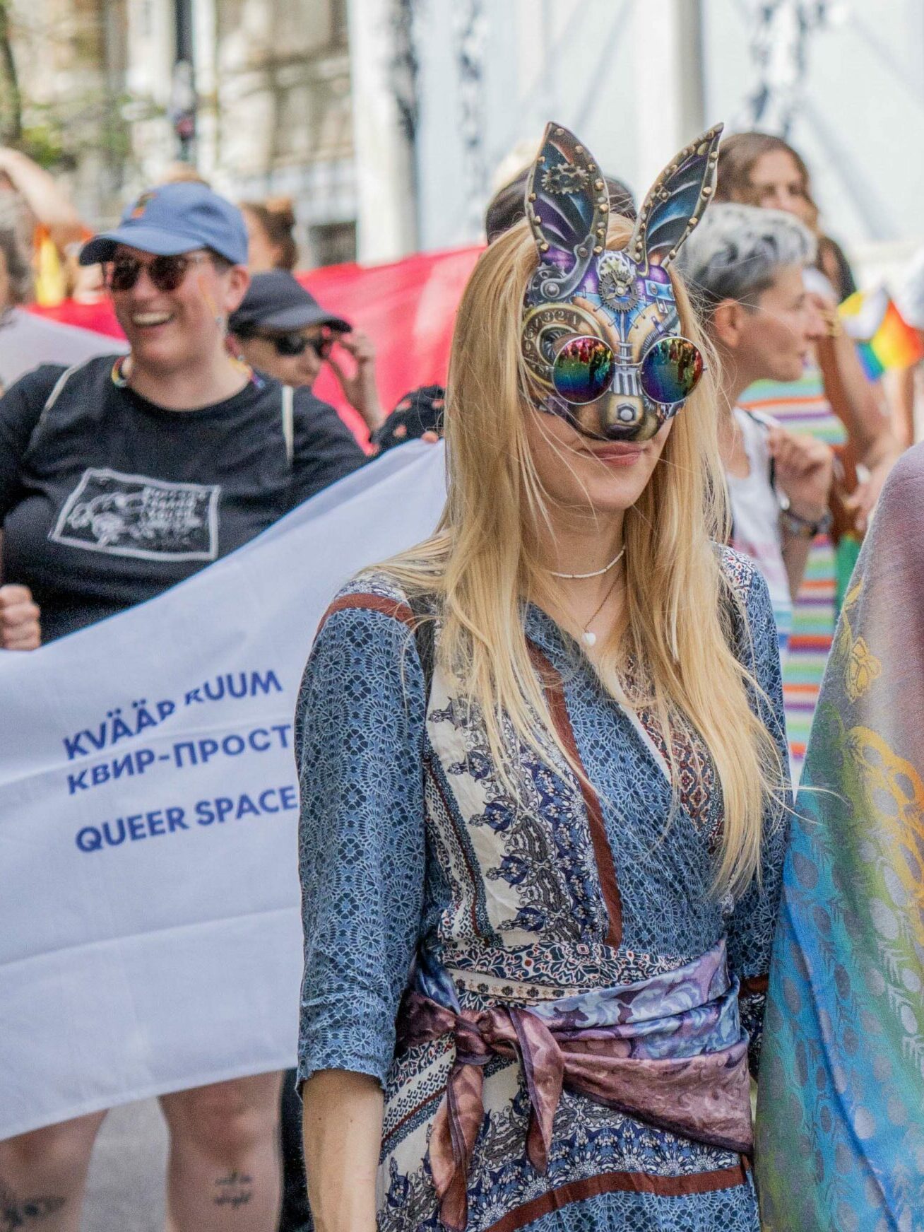 Colourful mask at Tartu Pride