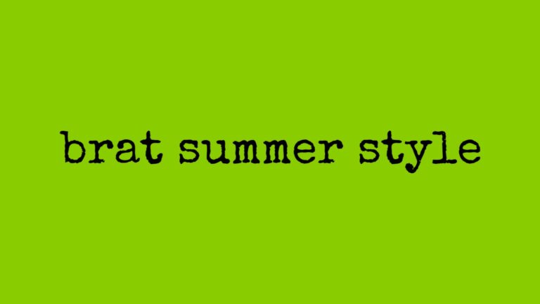 Green background with the words "brat summer style"