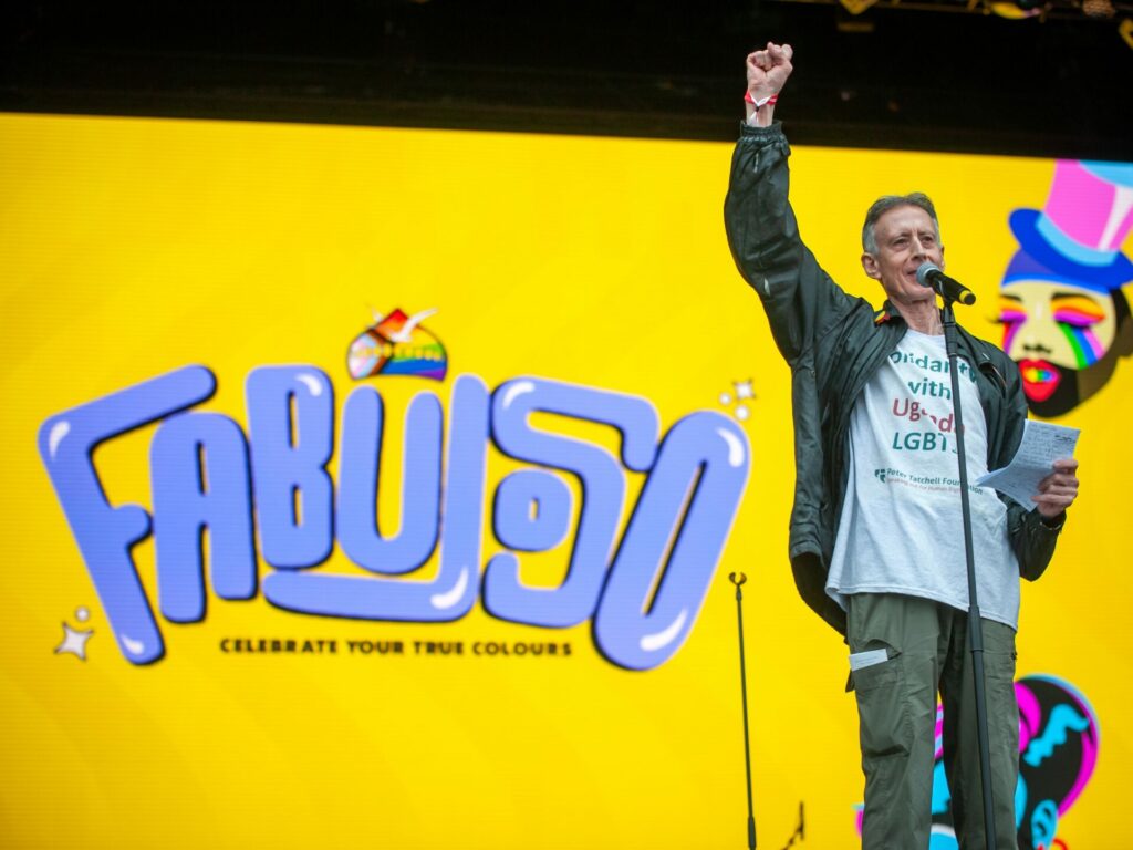 Peter Tatchell on stage