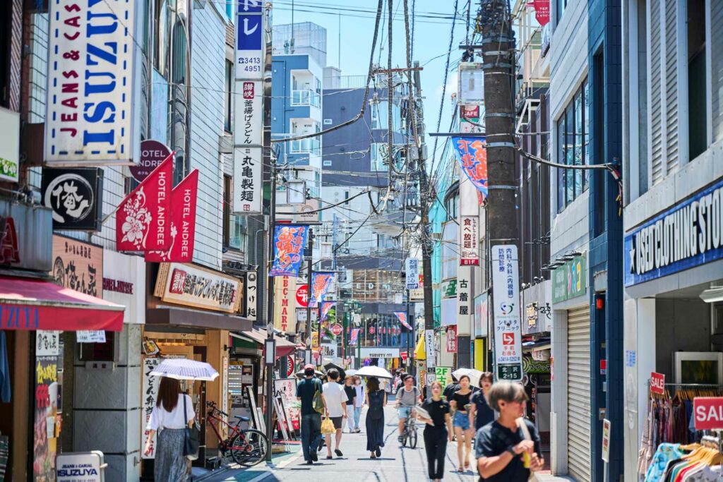 People on a street in Shimokitazawa