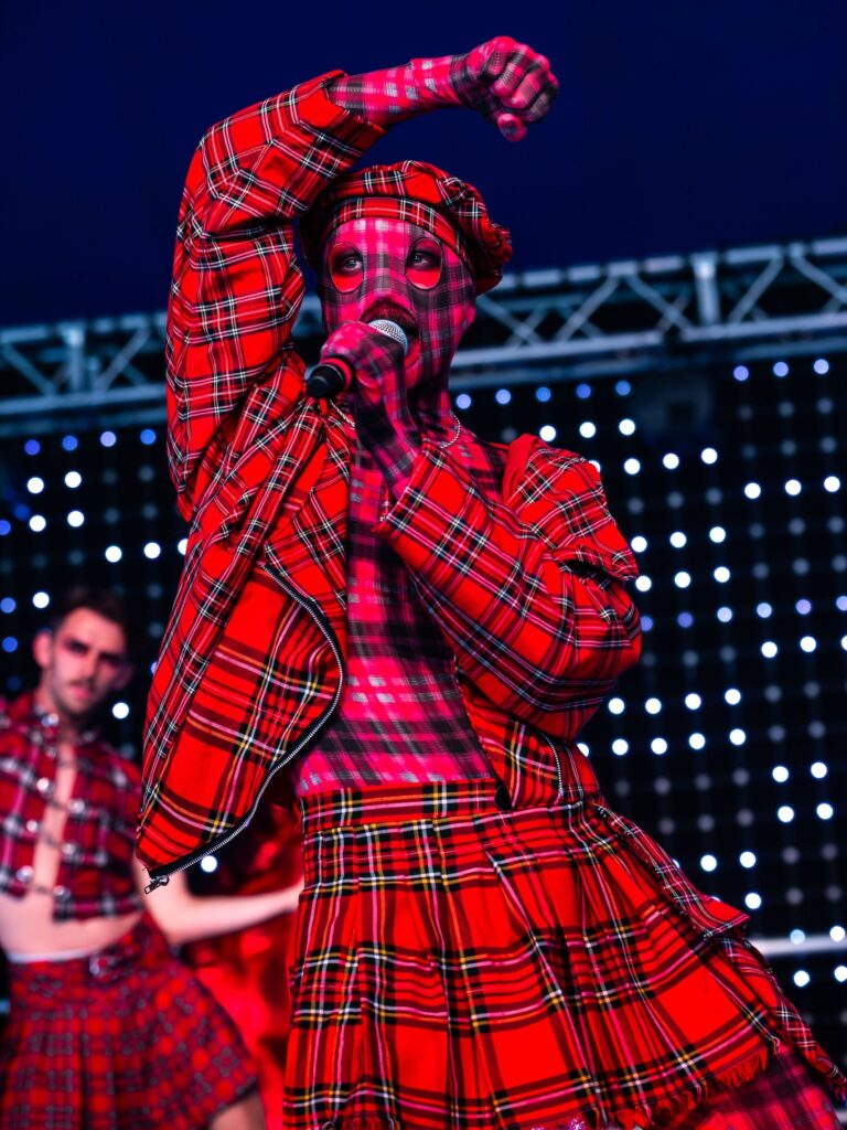 Lynks in a tartan ensemble