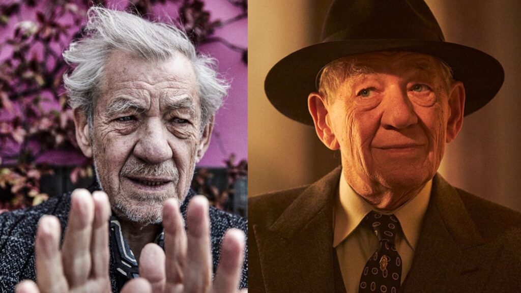 Ian mckellen in an attitude photoshoot, and right, in the critic