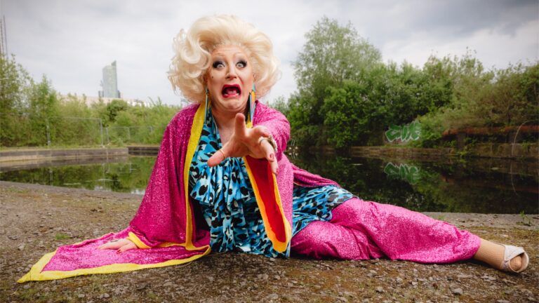 Myra Dubois lying on the floor