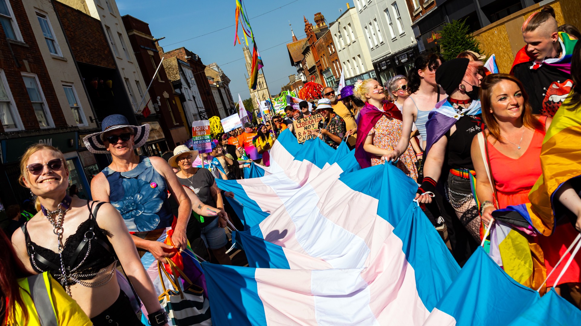 Pride in Gloucestershire attendees during a march (Image: Provided)