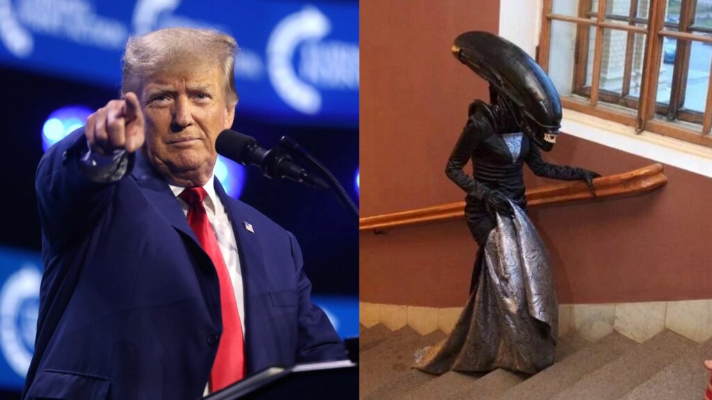 Composite of Donald Trump and an alien