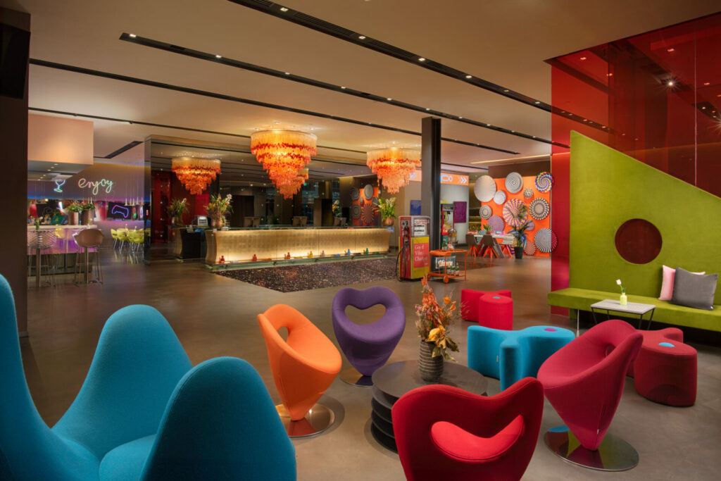 Colourful furniture in the lobby (Image: Provided)