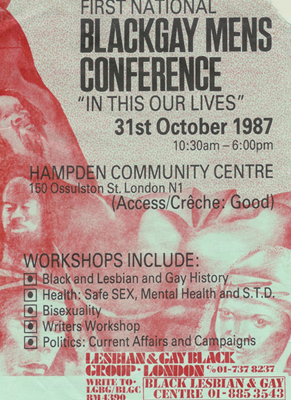 a pamphlet for Black Gay Mens' Conference, rukus