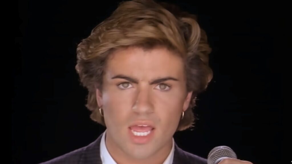 George Michael in the Careless Whisper video