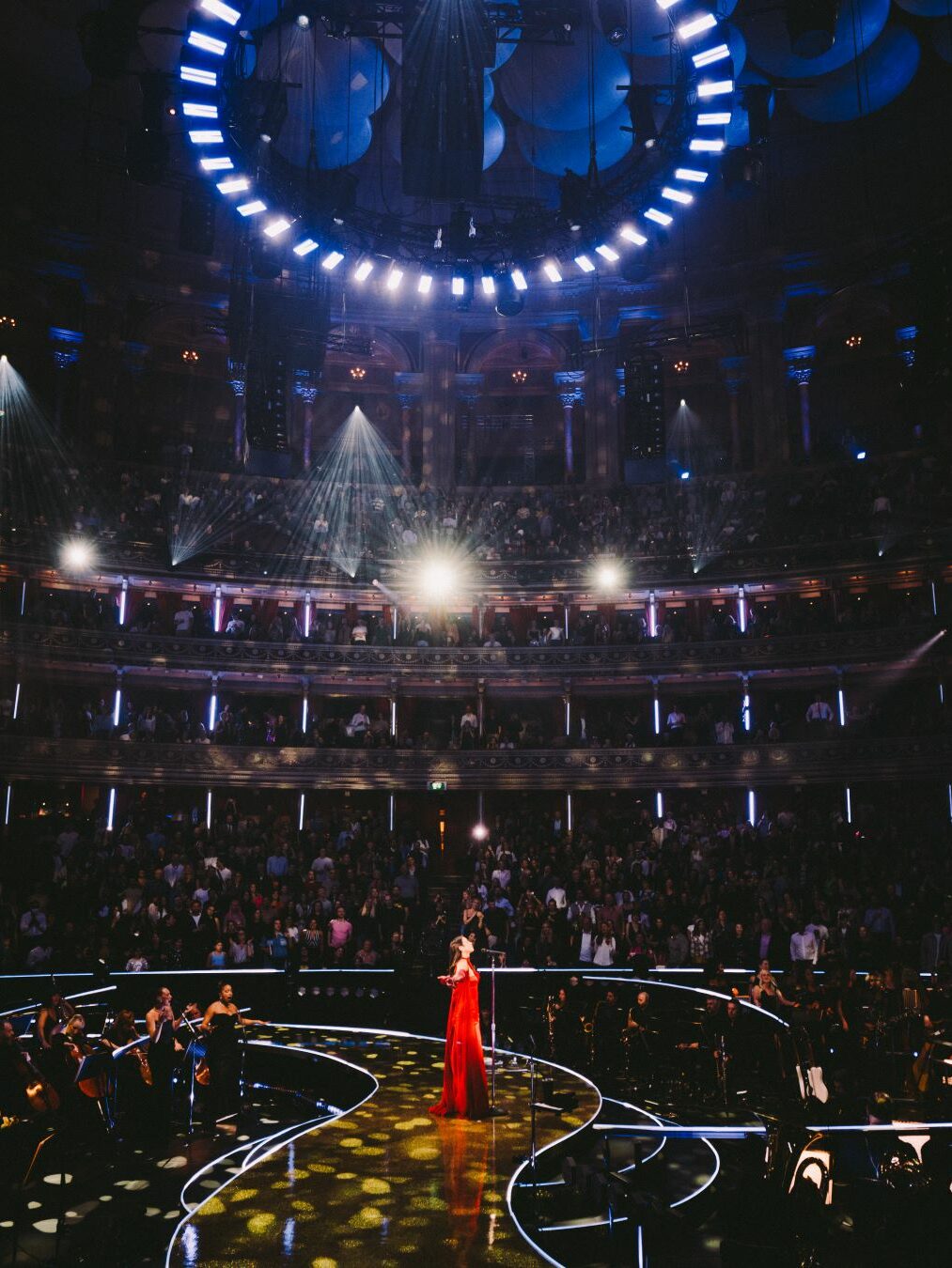 Dua Lipa on stage at the Royal Albert Hall