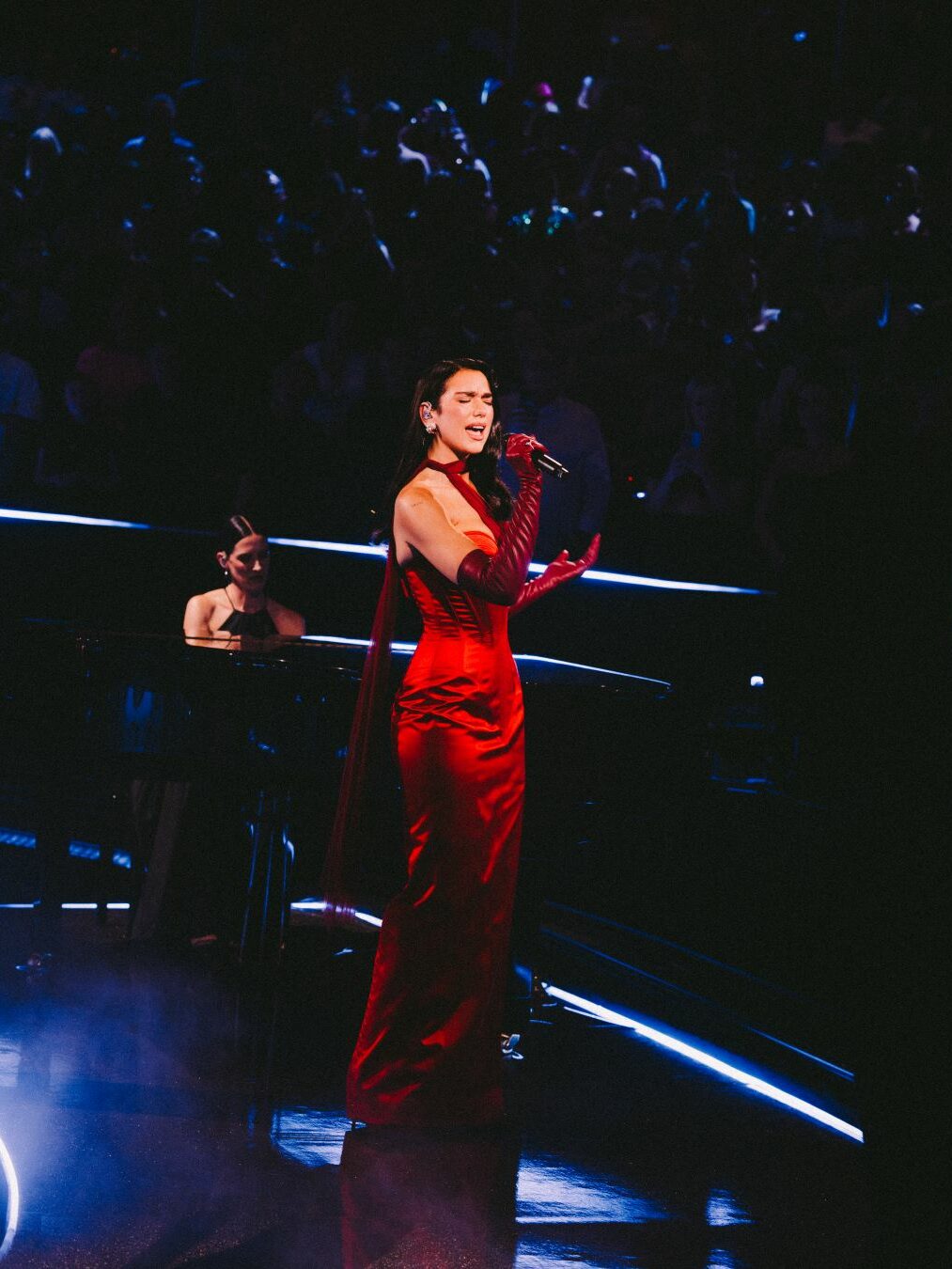 Dua Lipa on stage at the Royal Albert Hall