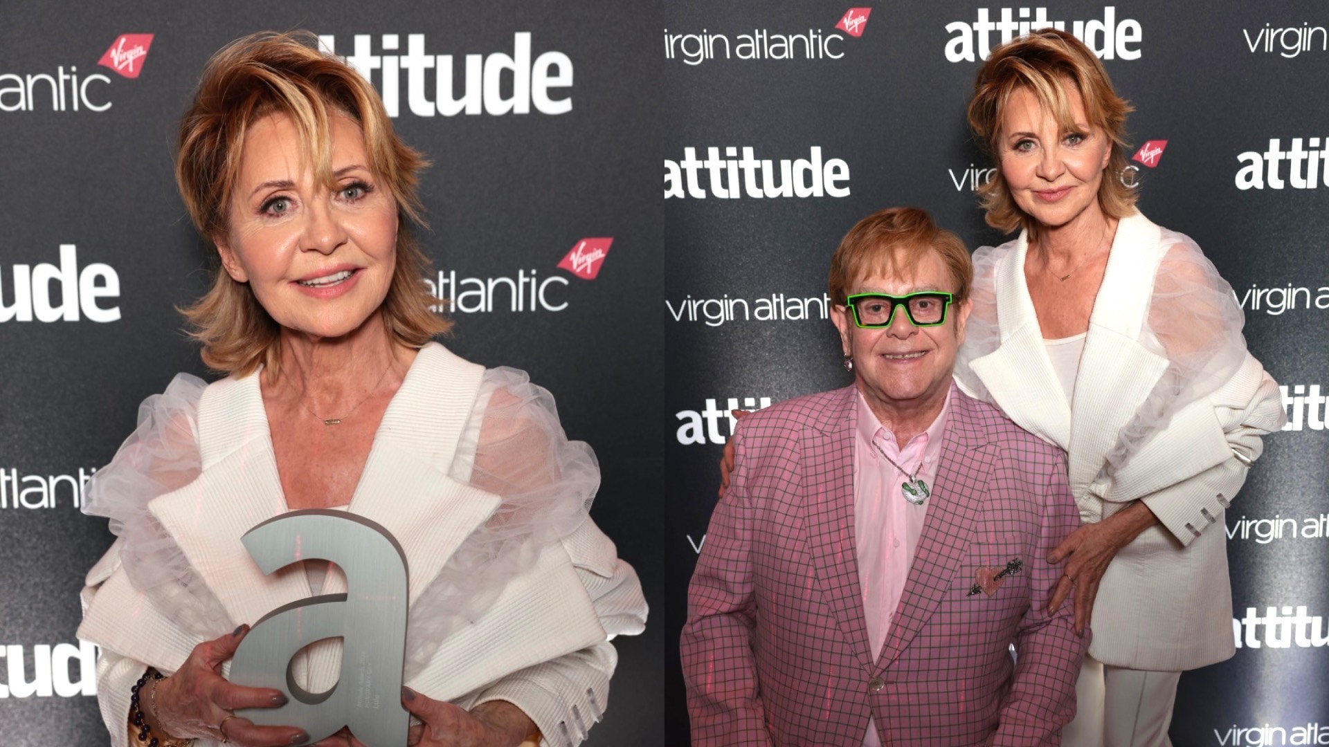 Lulu, and Lulu with Elton John (Images: Attitude/Kit Oates)