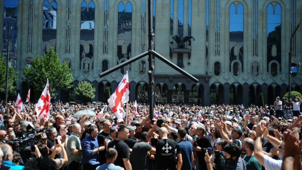 Anti-LGBTQ+ protest in the Georgian capital Tbilisi