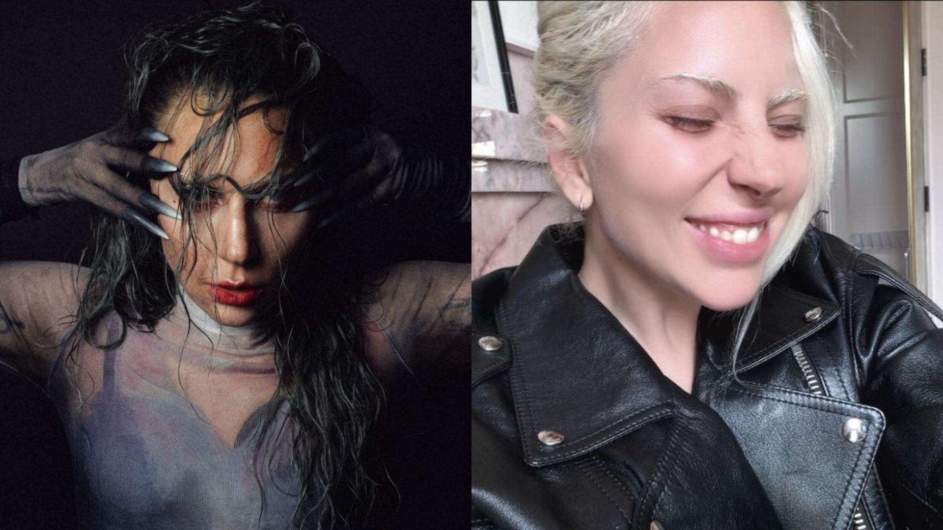 Two images of Lady Gaga