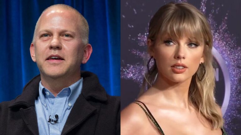 Portraits of Ryan Murphy and Taylor Swift