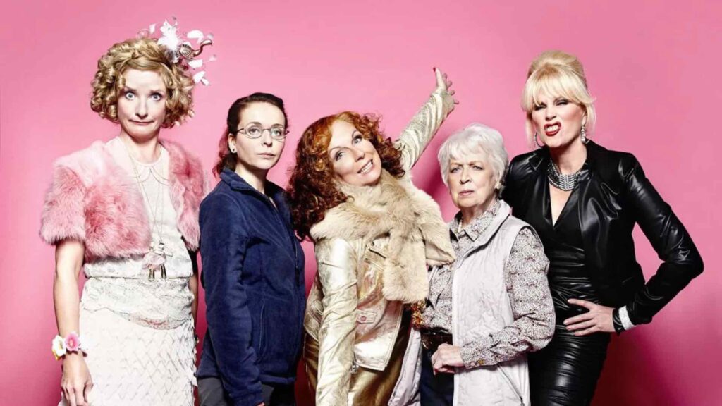 Jane Horrocks, Julia Sawalha, Jennifer Saunders, June Whitfield and Joanna Lumley in Ab Fab (Image: BBC)