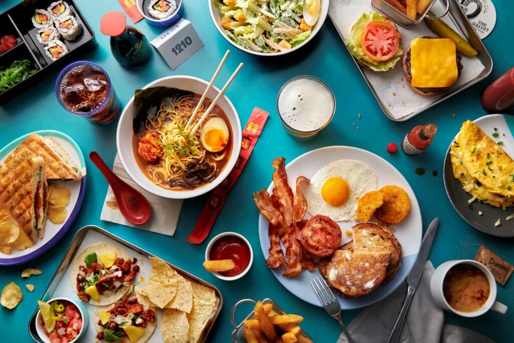 A selection of food on plates