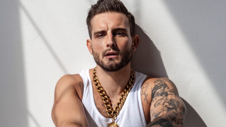 Nico Tortorella in a white vest (Image: Attitude)