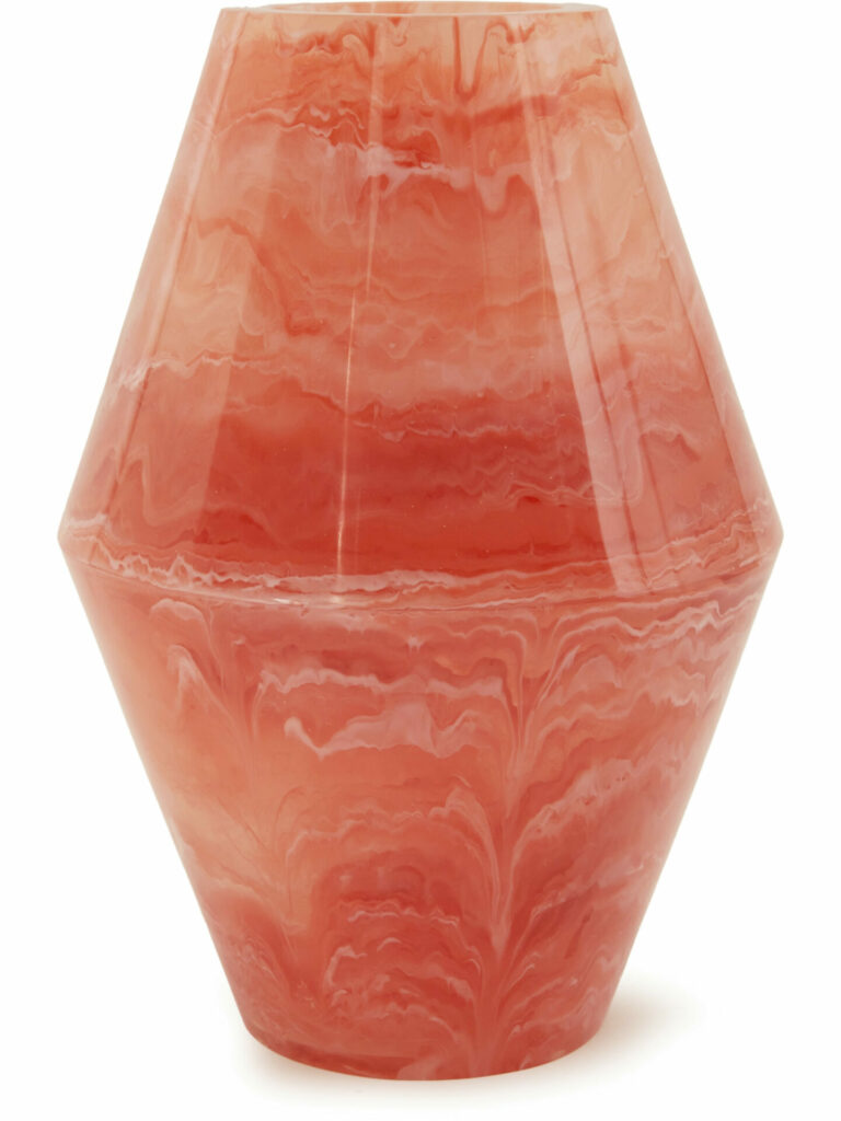 Orange marble effect resin vase