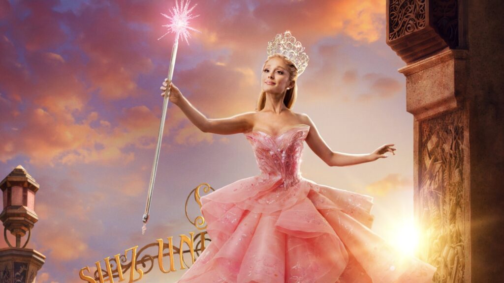 Ariana Grande in Wicked in a pink dress(Image: Universal Pictures)