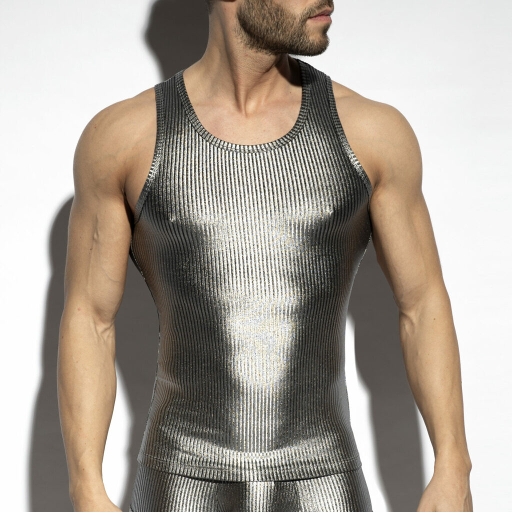 Silver metallic vest