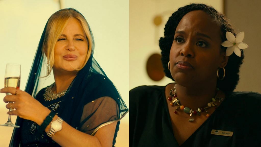 Composite of Jennifer Coolidge and Natasha Rothwell in The White Lotus