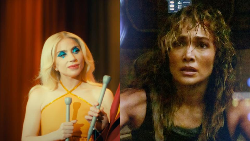 Lady Gaga in 'Joker: Folie à Deux' and Jennifer Lopez in 'Atlas'