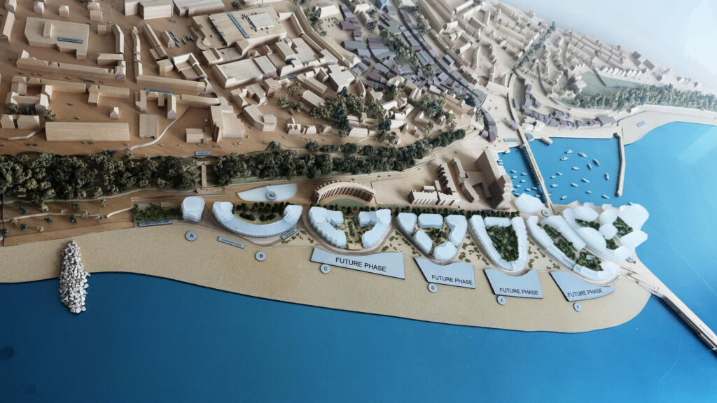 A model showing the future project planned for Folkestone's seafront 